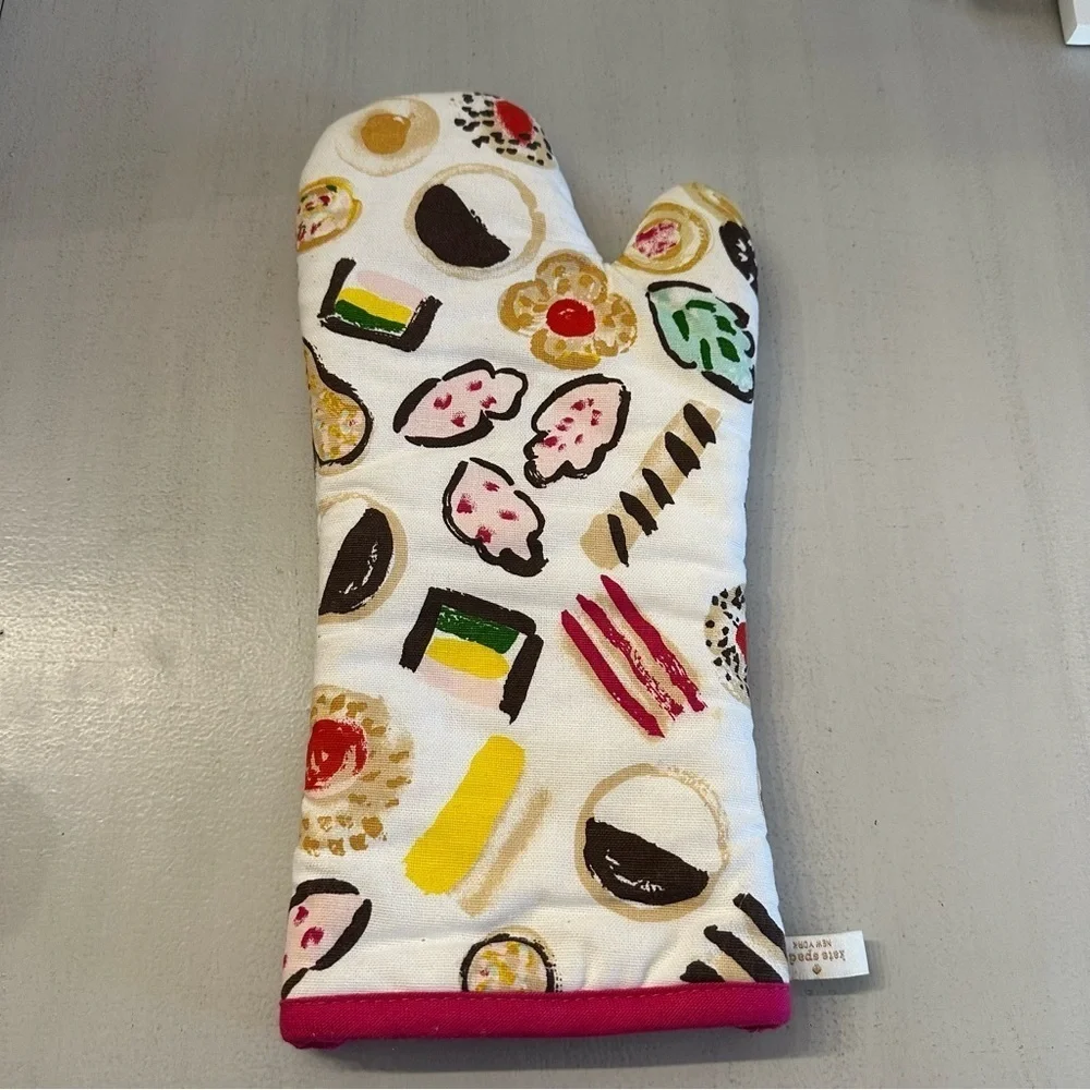 Kate Spade New York Eat Cake For Breakfast Fun Colorful Cotton Oven Mitt OS GUC